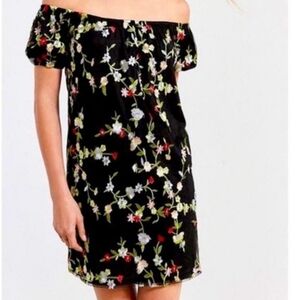 Kimchi Blue black embroidered floral dress